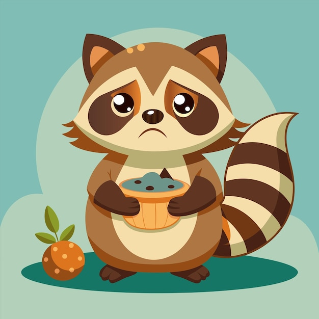una imagen de dibujos animados de un mapaches con un tazón de comida
