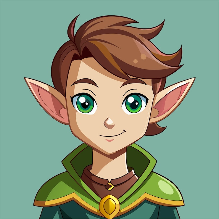 Vector una imagen de dibujos animados de un niño con un fondo verde