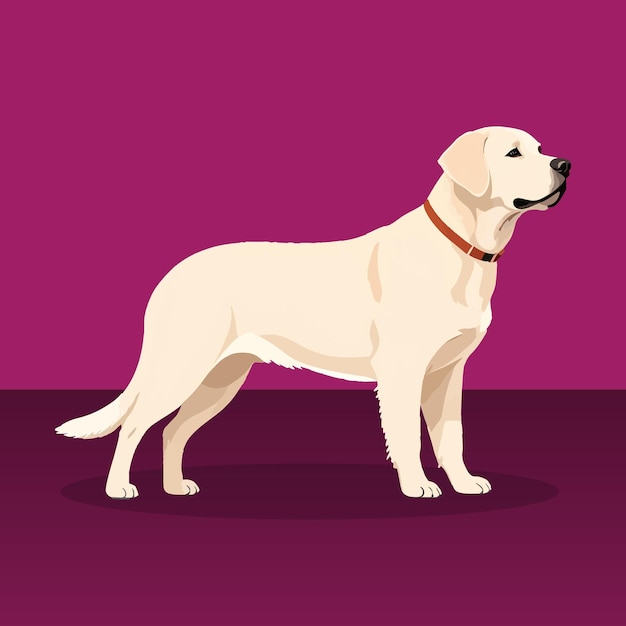 Imagen de dibujos animados de perro Labrador Icono vectorial Ilustración Logotipo de perro animal