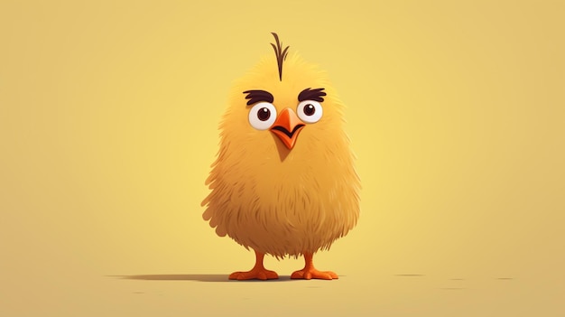 Vector una imagen de dibujos animados de un pollo con una expresión de sorpresa en su cara