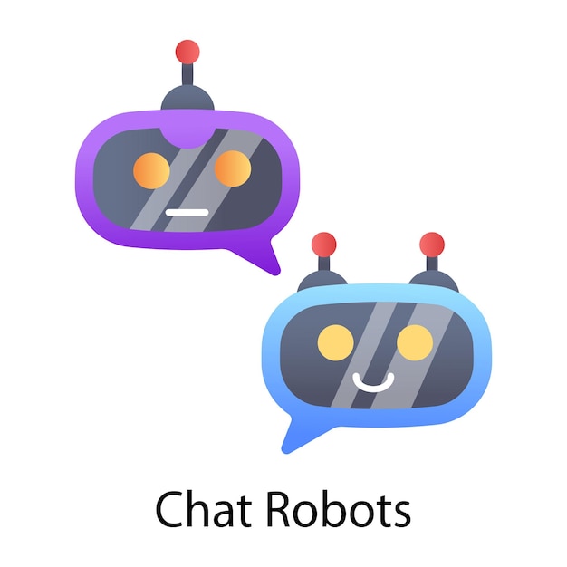 una imagen de dibujos animados de un robot azul con las palabras robots de chat