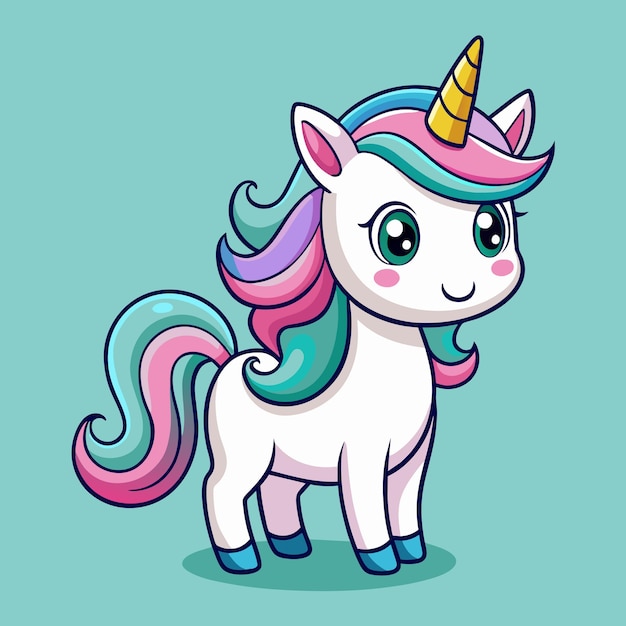 una imagen de dibujos animados de un unicornio con una melena y cola rosas