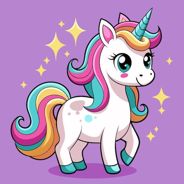 una imagen de dibujos animados de un unicornio con la palabra unicornio en él