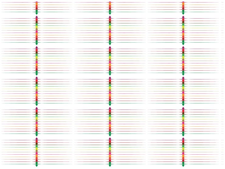 Vector una imagen digital de una línea que muestra los colores rojo y verde