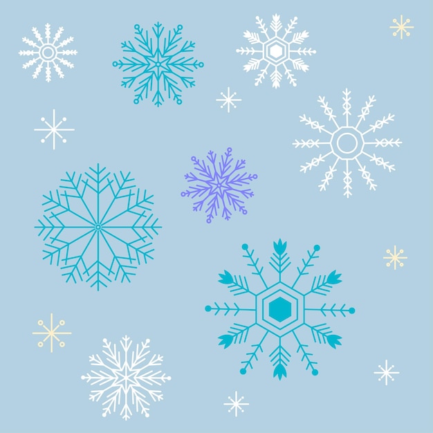 Imagen de diseño de copos de nieve de decoración Vector Premium