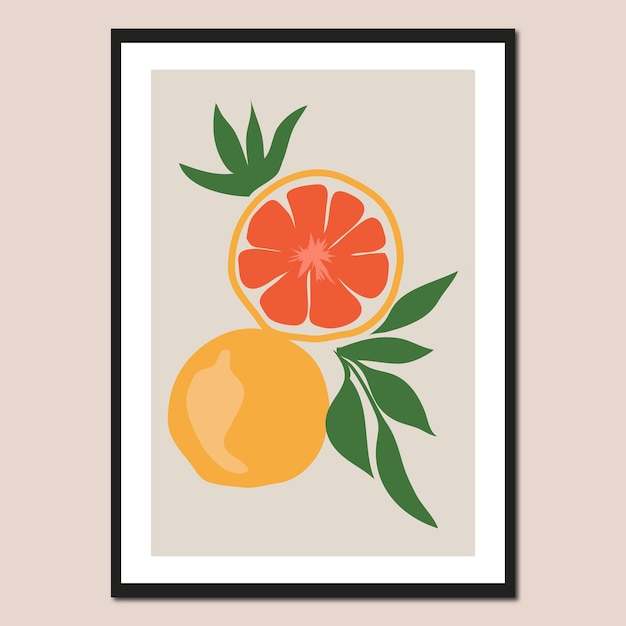 Imagen del diseño de decoración de pared de frutas cítricas