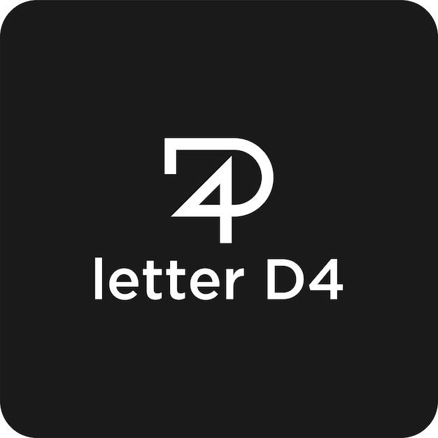 Vector imagen de diseño del logotipo de la letra d4.