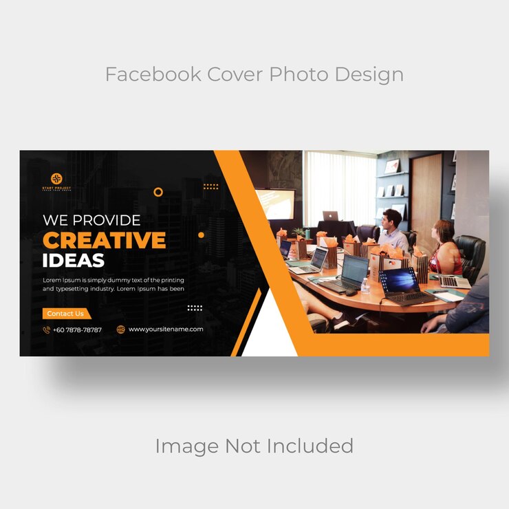 Imagen de diseño de portada colorida de Facebook y archivo eps