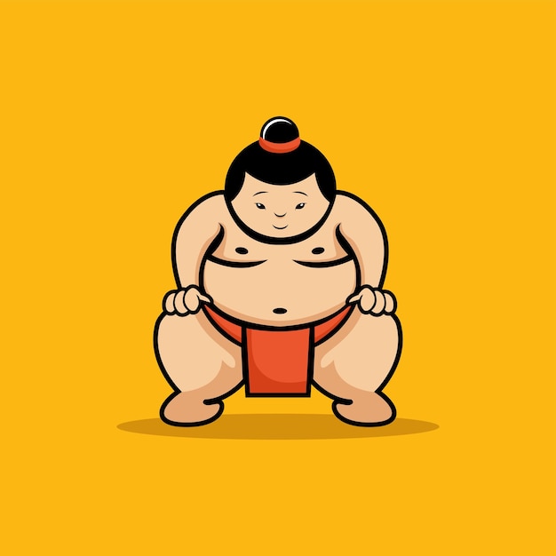 Imagen de una divertida ilustración de sumo