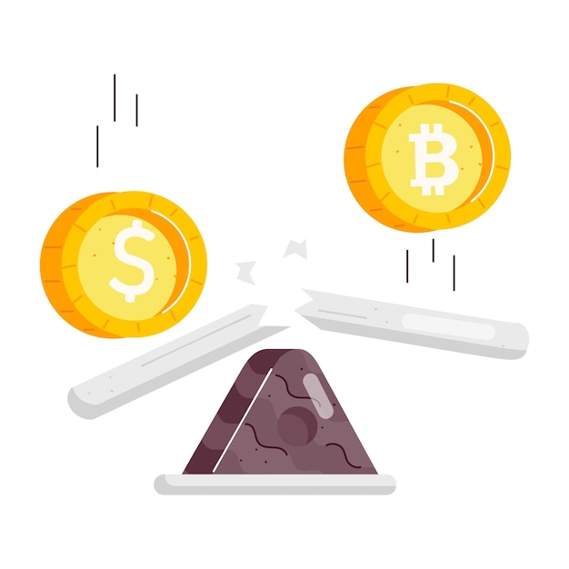 Vector una imagen de dos monedas y una pirámide con una moneda en ella
