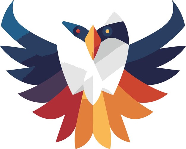 una imagen de dos pájaros con colores azul rojo y amarillo