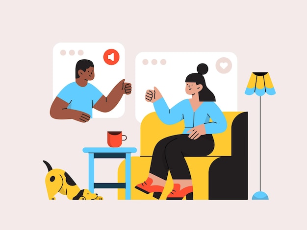 una imagen de dos personas jugando videojuegos con un hombre y un perro