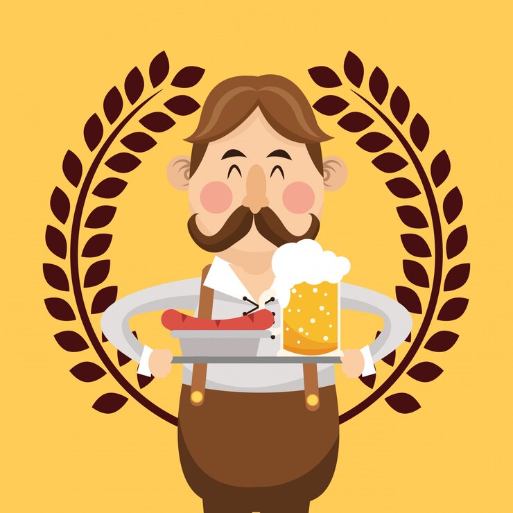 Vector imagen de emblema de cerveza oktoberfest de alemania