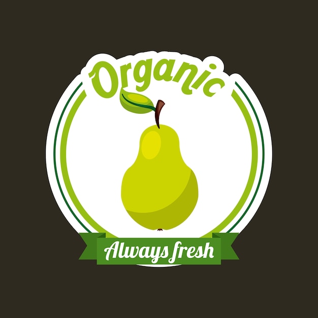 Imagen de emblema de comida orgánica fresca