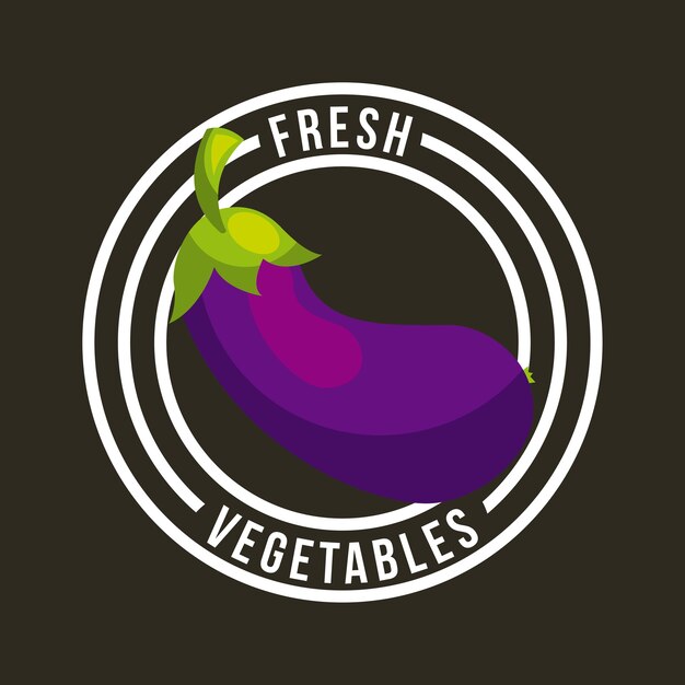 Imagen de emblema de comida orgánica fresca