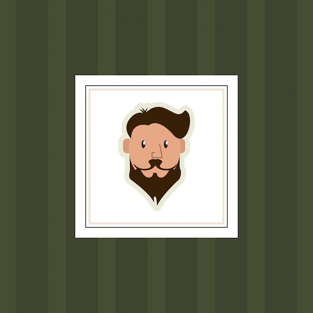 imagen de emblema de hombre hipster