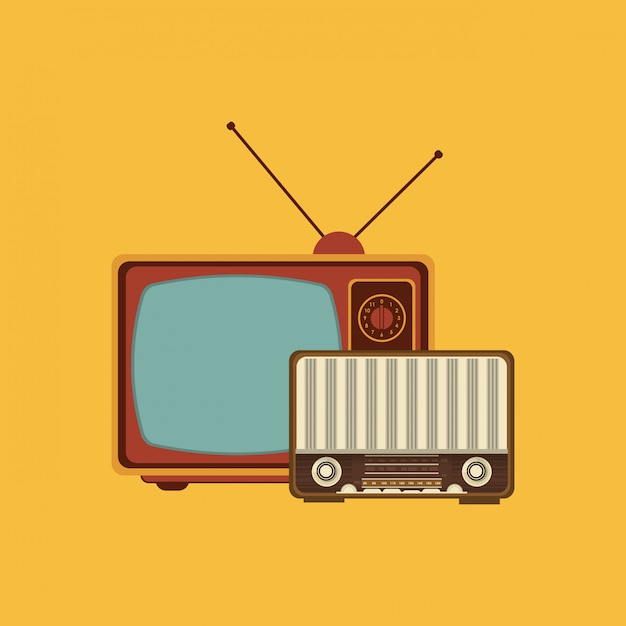 imagen de emblema de tv retro