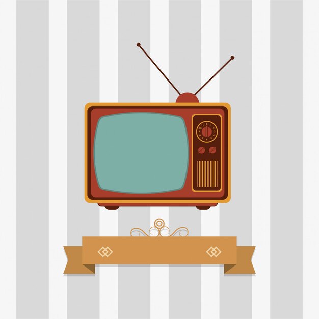 imagen de emblema de tv retro