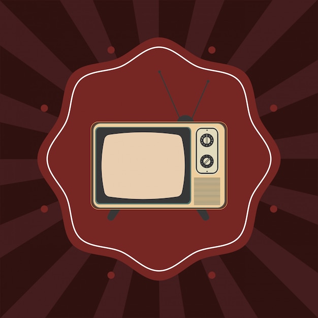 imagen de emblema de tv retro