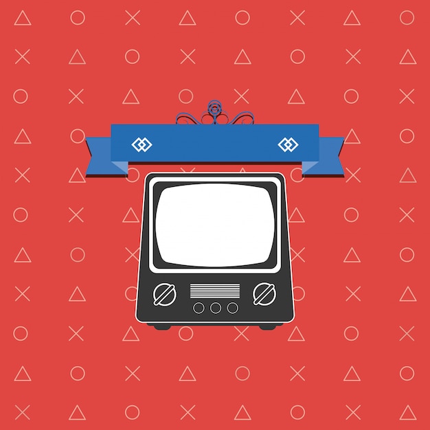 imagen de emblema de tv retro