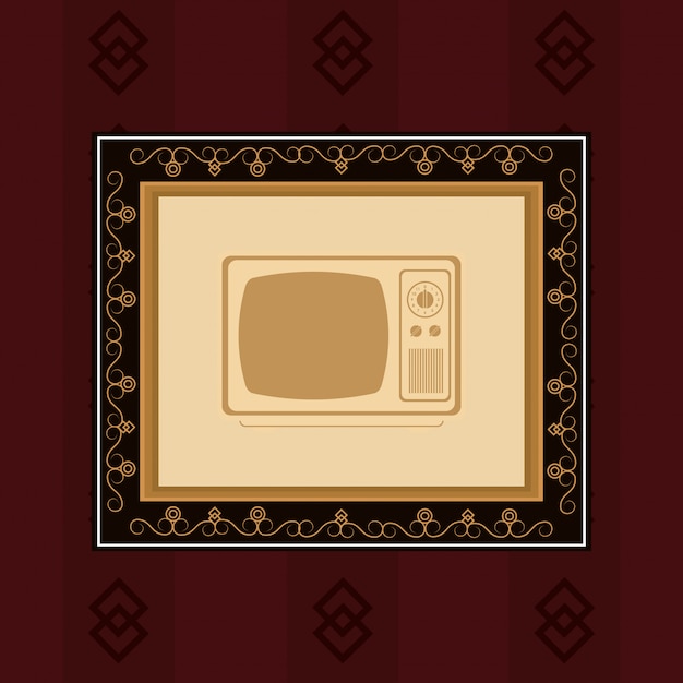 imagen de emblema de tv retro
