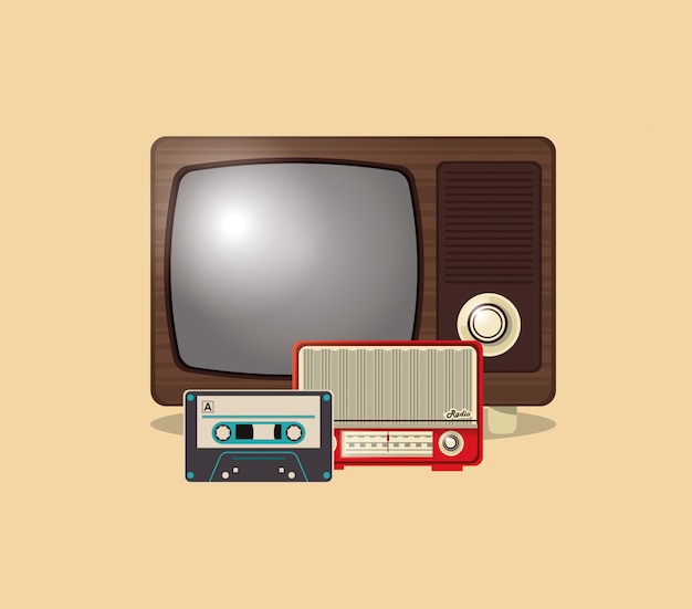 imagen de emblema de tv retro