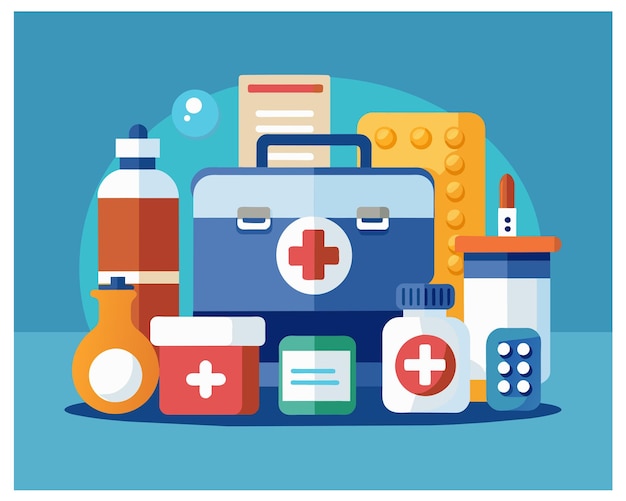 una imagen de un equipo médico con suministros médicos y equipos médicos