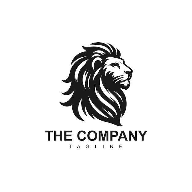 La imagen es una silueta de un león diseñada como un logotipo o boceto de plantilla