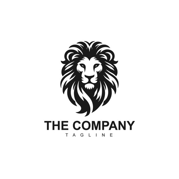 La imagen es una silueta de un león diseñada como un logotipo o boceto de plantilla