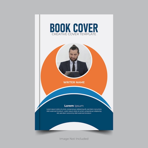 Con una imagen de escritor, una plantilla de diseño de portada de libro única y profesional