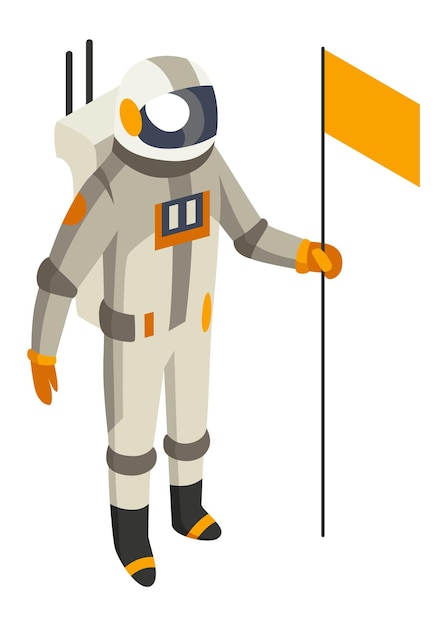 Imagen de exploración espacial de astronautas isométricos del elemento espacial Icono web de color del elemento creativo para infografía Ilustración vectorial aislada