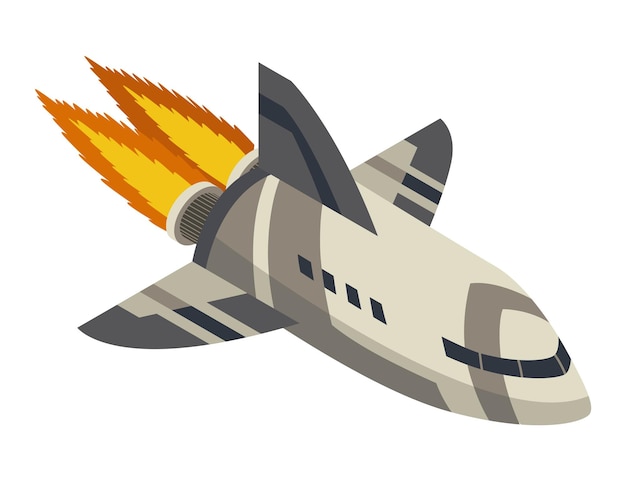 Imagen de exploración espacial de nave espacial isométrica de elemento espacial Icono web de color de elemento creativo para infografía Ilustración de vector aislado