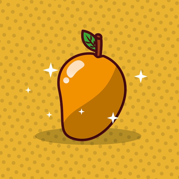 Vector imagen fresca de la dieta de nutrición de mango