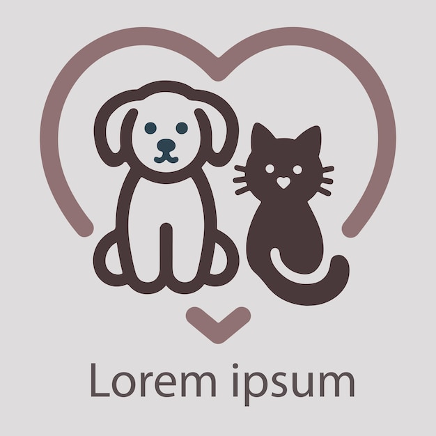 una imagen de un gato y un gato con un corazón que dice lg en él