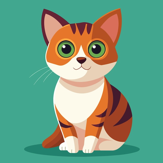 una imagen de un gato con ojos verdes y un fondo verde