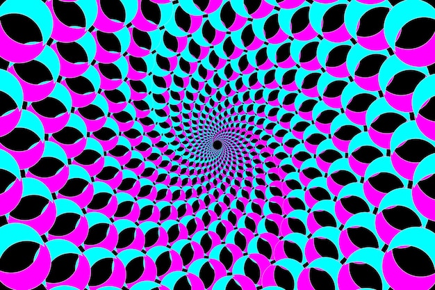 una imagen generada por computadora de una espiral con un fondo negro y azul