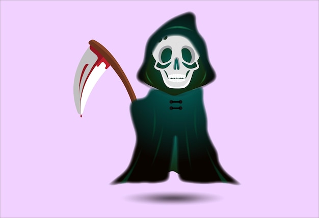 una imagen de Halloween de dibujos animados de una muerte funesta