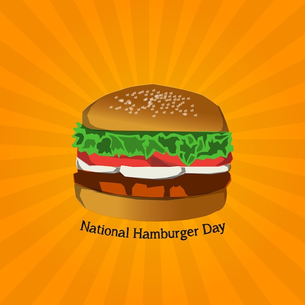 Vector una imagen de una hamburguesa con las palabras día nacional de la hamburguesa.