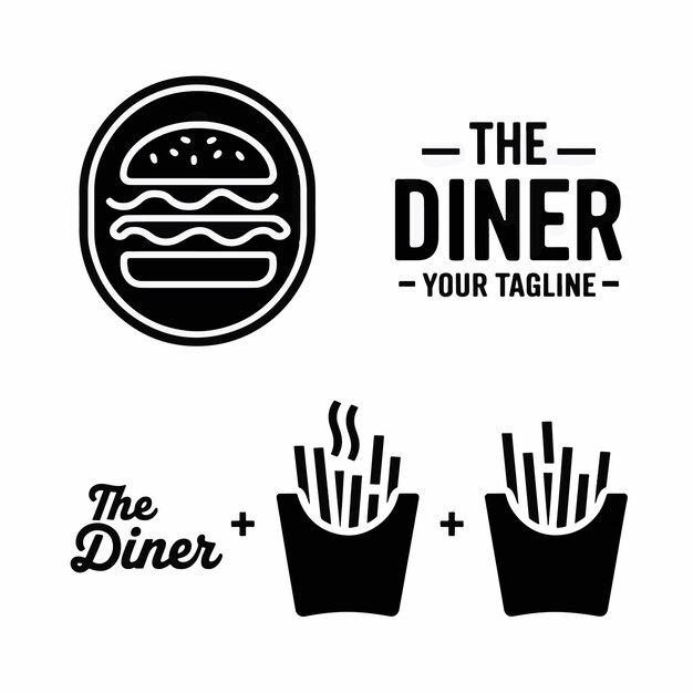 una imagen de una hamburguesa y patatas fritas con una hamburger en la parte superior