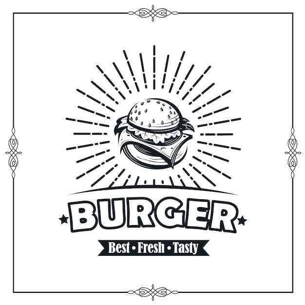 Vector imagen con hamburguesa