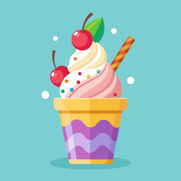 una imagen de un helado con una paja en él
