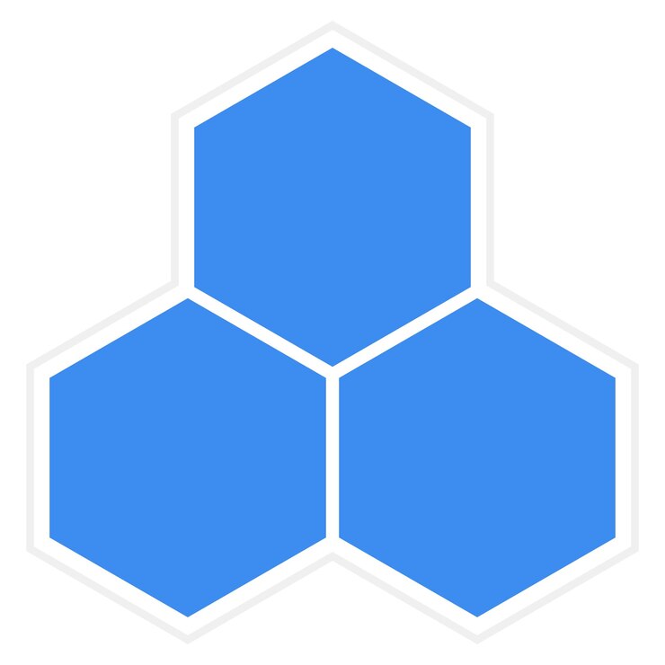Vector una imagen hexagonal azul de hexágonos con un fondo azul