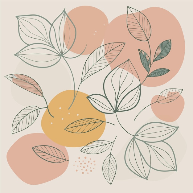 una imagen de hojas y naranjas con una imagen de hoja y naranja