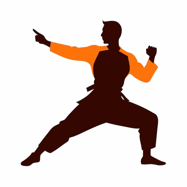 una imagen de un hombre haciendo artes marciales con un fondo negro