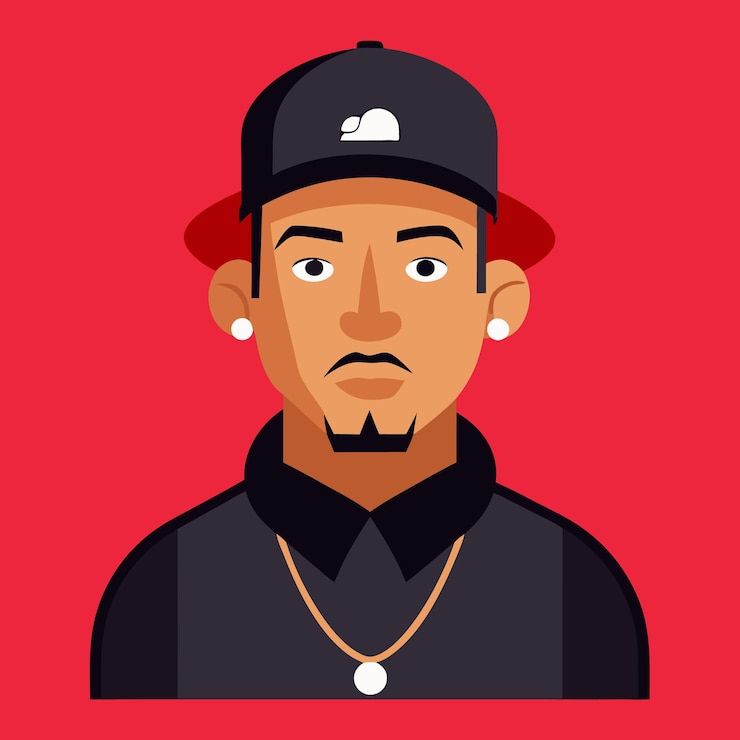Vector una imagen de un hombre con un sombrero y una gorra con una etiqueta de nombre en él