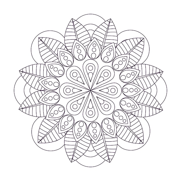Imagen de icono de mandala de forma de flor colorante