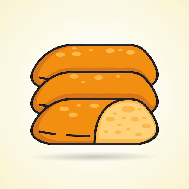 Imagen de icono plano simple pan ciabatta