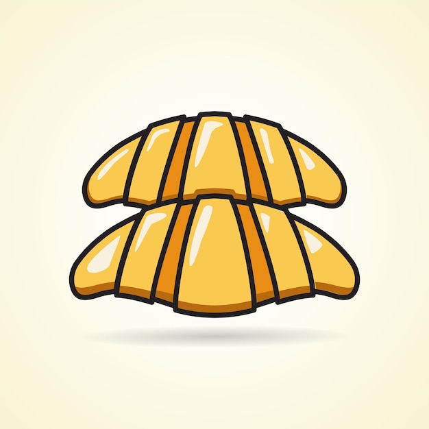 Imagen de icono plano simple de pan croissant