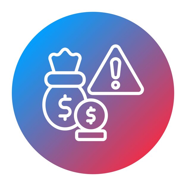 La imagen del icono del vector de riesgo se puede utilizar para la interrupción del negocio