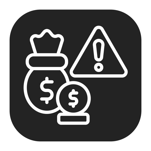 La imagen del icono del vector de riesgo se puede utilizar para la interrupción del negocio